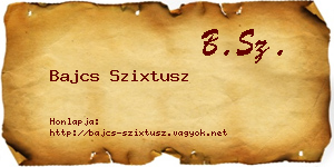 Bajcs Szixtusz névjegykártya